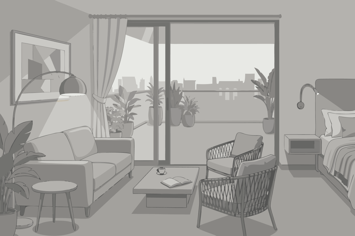 Apartamento de 2 Quartos com Ar-condicionado